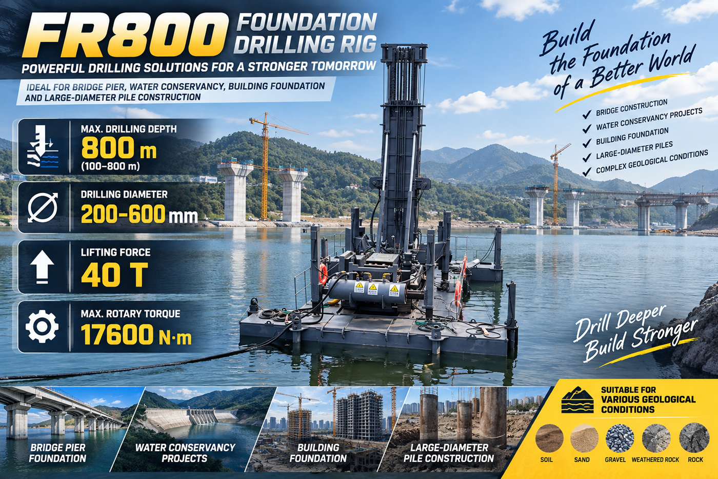 FR800 Pile Foundation Drilling Rig