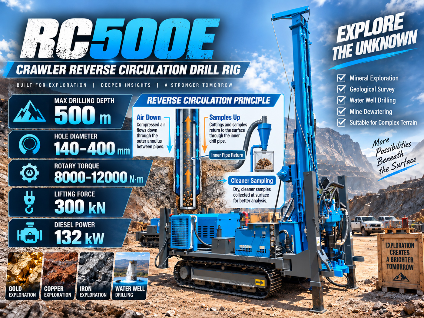 RC500E Reverse Circulation Drilling Rig